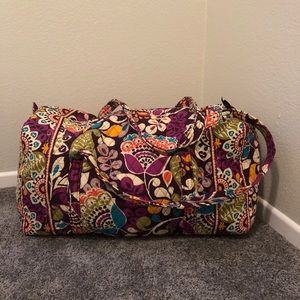 Vera Bradley Large Duffle Bag Plum Crazy print